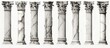 Architectural details in drawings columns sketched