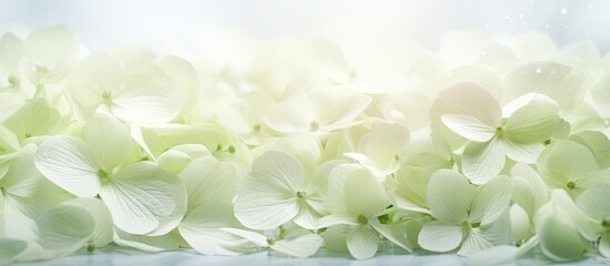 Poster - Ethereal Beauty of Delicate White Flower Petals Opening to the Sunlight