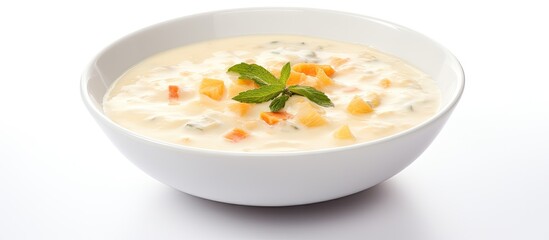 Poster - Delicious Comfort: Rustic Bowl of Nourishing Homemade Soup with Fresh Vegetables and Croutons
