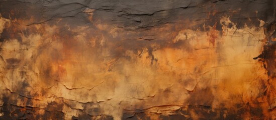Aufkleber - Abstract Artwork of Textured Brown and Orange Wall with Vibrant Colors and Intriguing Patterns