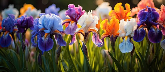 Fototapete - Vibrant Gathered Bouquet of Colorful Flowers in a Rustic Vase on Wooden Table