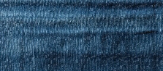 Aufkleber - A detailed view of the intricate weave and texture of a blue denim fabric, showcasing its classic indigo hue and rugged appearance. The close-up shot reveals the rough nature of the material