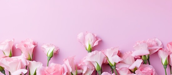 Fototapete - Elegant Pink Tulips Blooming on Soft Pink Background to Inspire Beauty and Grace