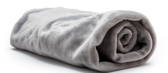 Poster - Cozy Folded Blanket Set on Clean White Surface for Comfort and Relaxation