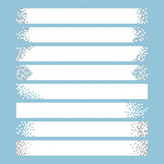 Fototapete - collection set of retro game 8bit pixel banner memo speech bubble balloon, text box, black and white