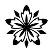© Gexam - abstract geometric ornamental flower head, geometric black symmetric floral decoration