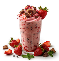 Poster - strawberry raspberry smoothie isolated