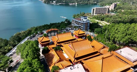 Wall Mural - Top view of the Sun Moon Lake in Taichung