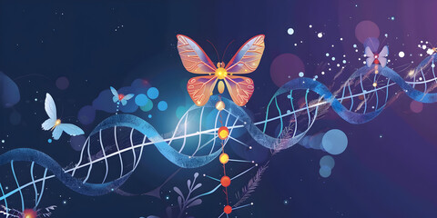 Wall Mural - butterfly genomics: unraveling the dna mysteries of nature's winged wonders