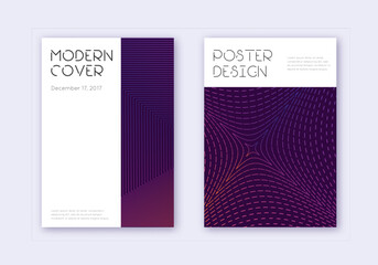 Wall Mural - Minimal cover design template set. Violet abstract