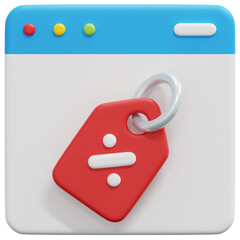 Sticker - tag price 3d render icon illustration