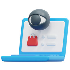 Sticker - view list 3d render icon illustration