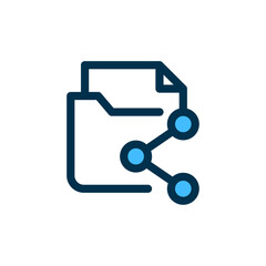 Poster - share folder data or file button concept illustration flat design vector line icon ui