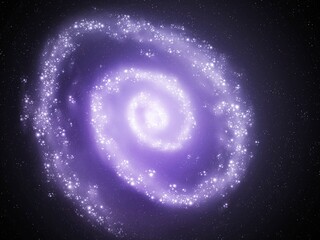 Wall Mural - Purple galaxy isolated. Beautiful spiral galaxy with many stars. Space landscape, Sci-Fi background.