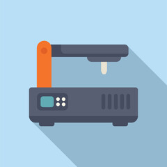 Poster - Cnc machine icon flat vector. Mill controller. Tool press industry