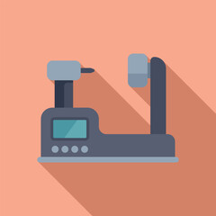 Poster - Tool cnc machine icon flat vector. Electric control. Design flash gear milling