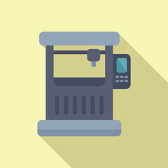 Poster - Steel cnc machine icon flat vector. Complex control. Numerical flash production