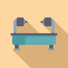 Poster - Machinery complex icon flat vector. Pressing numerical. Tool press laser