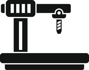 Poster - Industrial drill machine icon simple vector. Design beam. Design construction gear