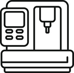 Poster - Cnc machine icon outline vector. Mill controller. Tool press industry