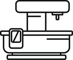 Poster - tool cnc machine icon outline vector. electric control. design flash gear milling
