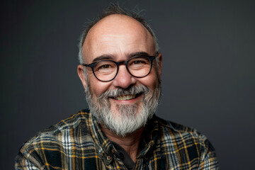 Wall Mural - Portrait of a happy older man with a grey beard