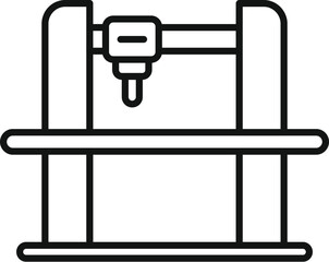 Poster - press cnc machine icon outline vector. computer design. tool laser electric