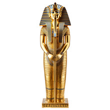 Ancient Egyptian Pharoah Coffin On Isolated Transparent Background PNG Cut Out Clipart.
