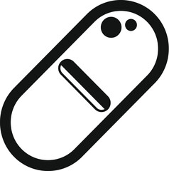 Sticker - Medical pill icon simple vector. Shield shot protection. Remedy vitamin