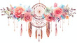 Mystic flower of life dreamcatcher with moons.