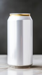 Poster - Soda can mockup on abstract background with text space, beverage packaging template