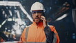 © stockbusters - Nervous industrial worker talking smartphone solving problems at factory closeup