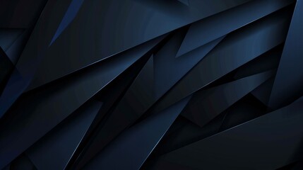 Wall Mural - Modern black blue abstract background. Minimal. Color gradient. Dark. Web banner. Geometric shape. 3d effect. Lines stripes triangles. Design. Futuristic. Cut paper or metal effect. Luxury. Premium.