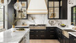 © Kanurism - Kitchen interior with white and black marble walls