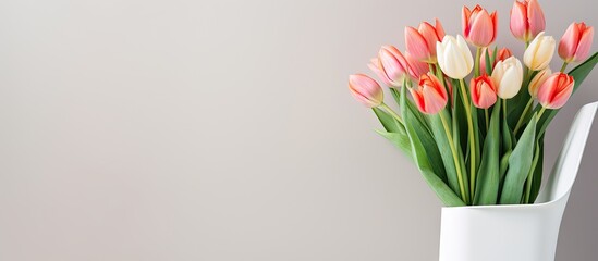 Poster - elegant glass vase adorned with colorful floral bouquet in natural light setting