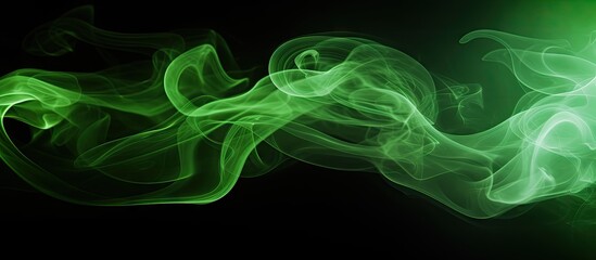 Sticker - Ethereal Green Smoke Creating Mysterious Patterns on Dark Background