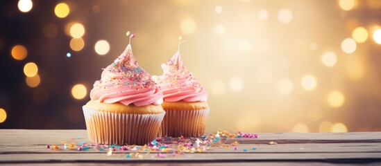 Canvas Print - Delicious Cupcakes with Pink Frosting and Colorful Sprinkles Ready to Sweeten Any Occasion