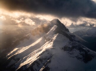 Canvas Print - Snowy mountain peak