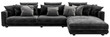 © Mike - Modern Dark Gray L-Shaped Sofa with Pillows Isolated on a Transparent Background