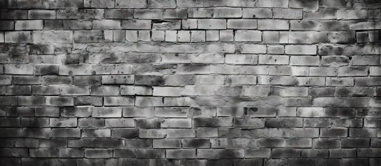 Poster - contrast of monochrome: black and white brick wall against background