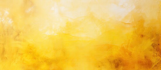 Sticker - Vibrant Abstract Painting in Warm Yellow and Brown Tones with Artistic brushstrokes and Textures