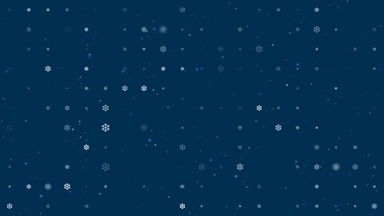 Poster - Template animation of evenly spaced hive symbols of different sizes and opacity. Animation of transparency and size. Seamless looped 4k animation on dark blue background with stars