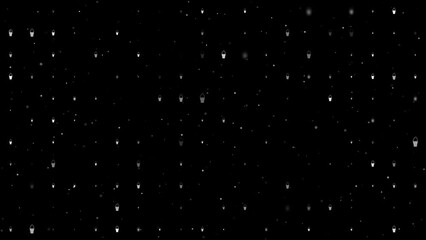 Poster - Template animation of evenly spaced ice cream symbols of different sizes and opacity. Animation of transparency and size. Seamless looped 4k animation on black background with stars