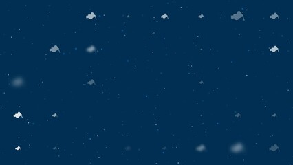 Poster - Template animation of evenly spaced vise symbols of different sizes and opacity. Animation of transparency and size. Seamless looped 4k animation on dark blue background with stars