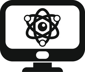 Poster - Science monitor icon simple vector. Genetic study. Analysis test solitary