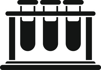 Poster - Test tube stand material icon simple vector. Dna formula. Investigation genetic