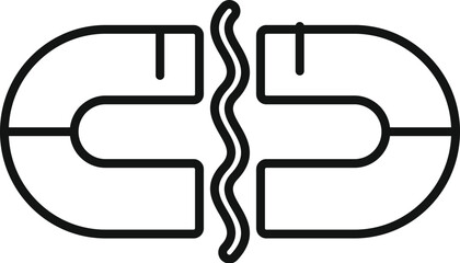Poster - Research lab magnets icon outline vector. Study material. Medical flask