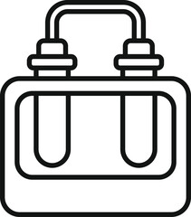 Poster - Test tube connection icon outline vector. Laboratory research. Flask test chemical