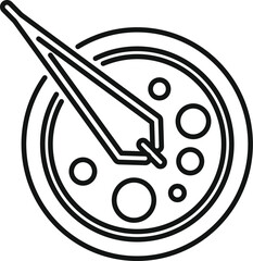 Poster - Chemistry lab forceps icon outline vector. Study formula virus. Health test
