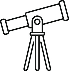 Poster - Research telescope icon outline vector. Study lab. Discovery quality formula